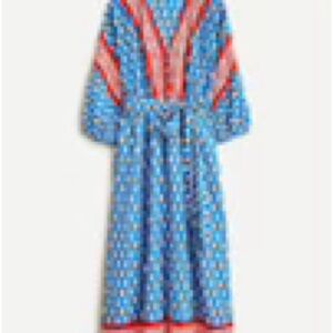 J. Crew Blue and Red Patterned Dress